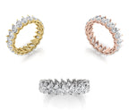 vimg:FJ3287|vimg:FJ3860|vimg:FJ3861|vimg:FJ3911|vimg:FJ3912|14K White Gold Full Eternity Pear Diamond Ring — 3 COLOR