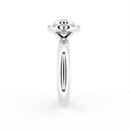 18K Halo Round Diamond Solitaire Ring — SIDE