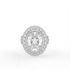 Sterling Silver Oval Diamond Ring — TOP