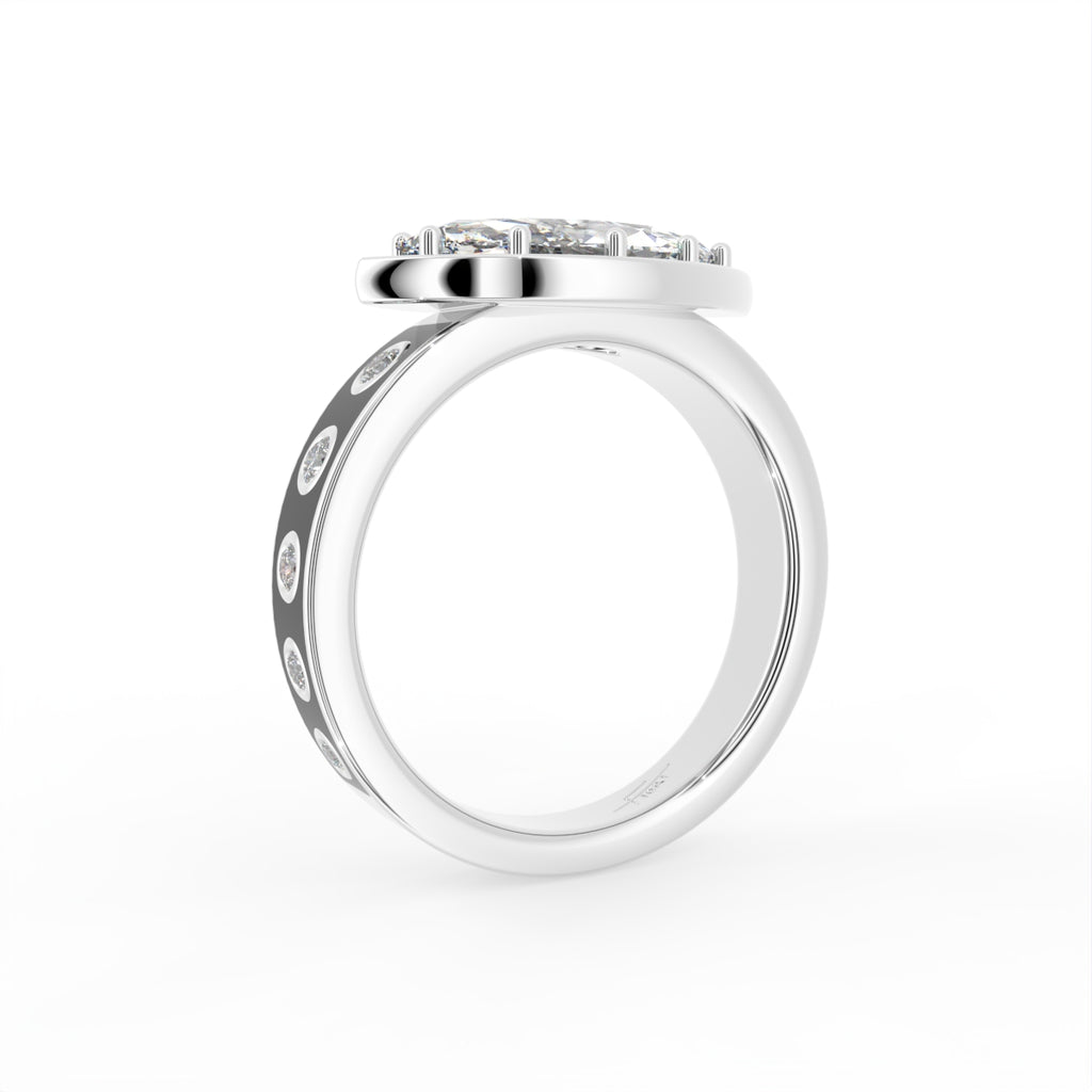 18K Bespoke Marquise Diamond Ring — 3D VIEW