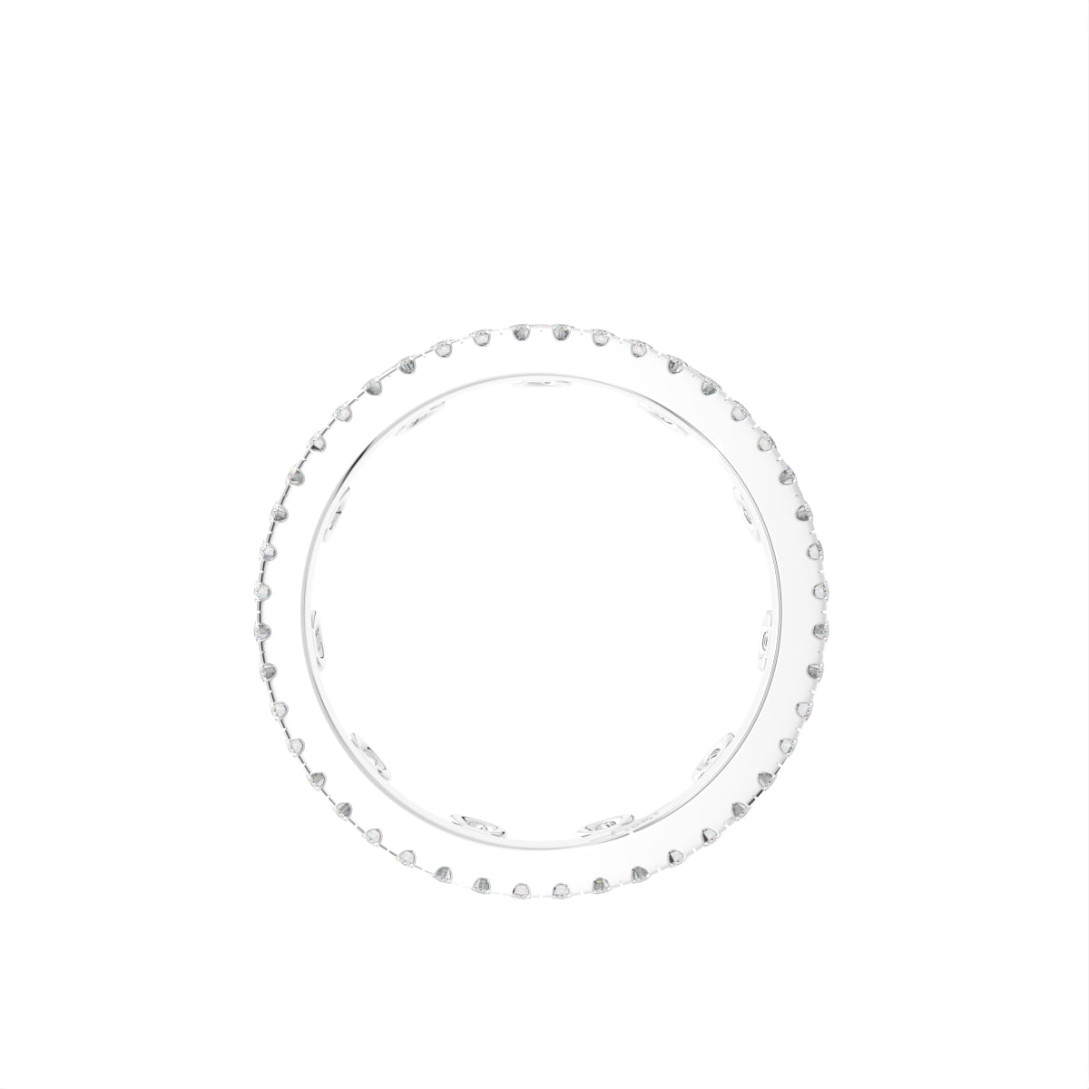 18K Yellow Gold Round Eternity Diamond Ring — FRONT