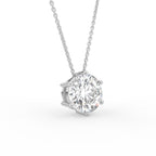 18K Round Solitaire Diamond Pendant — 3D VIEW