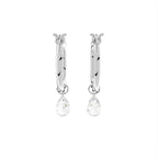 18K Pear Diamond Hoop Earrings — BACK