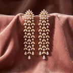 18K Floral Diamond Drop Earrings — AI cloth, in-house