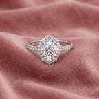 18K Halo Round Diamond Ring — AI cloth, in-house