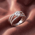 18K Shoulder Set Round Diamond Ring — AI cloth, in-house