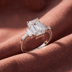 18K Emerald Cut Diamond Solitaire Ring — AI cloth, in-house