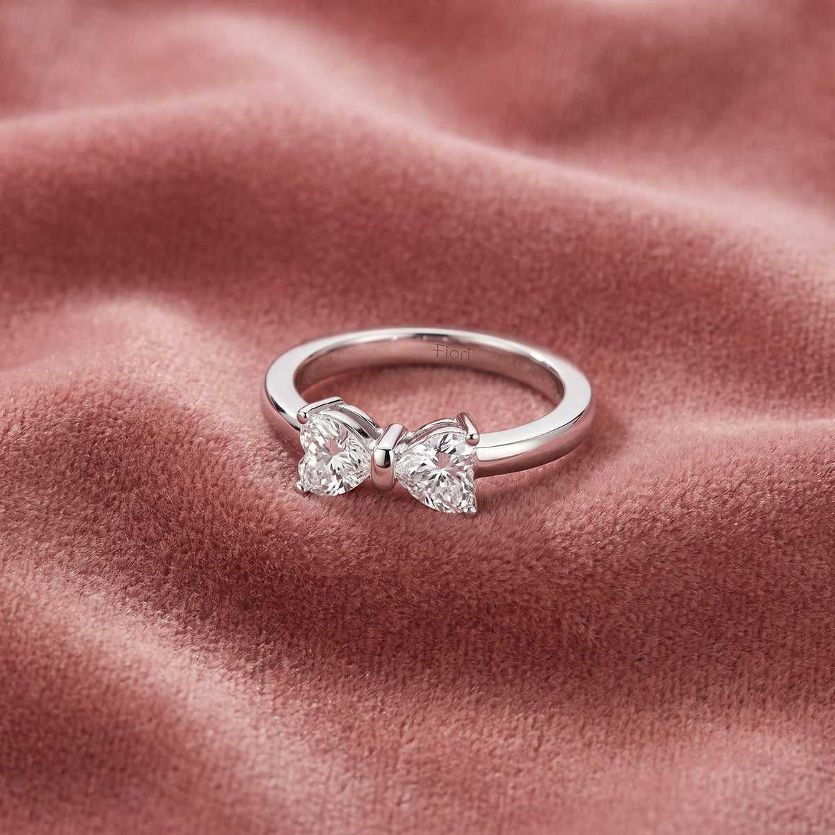 18K Bespoke Heart Diamond Ring — AI cloth, in-house