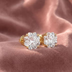 18K Solitaire Diamond Earrings — AI cloth, in-house