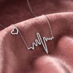 18K Heartbeat Diamond Pendant — AI cloth, in-house