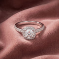 18K Halo Round Diamond Ring — AI cloth, in-house