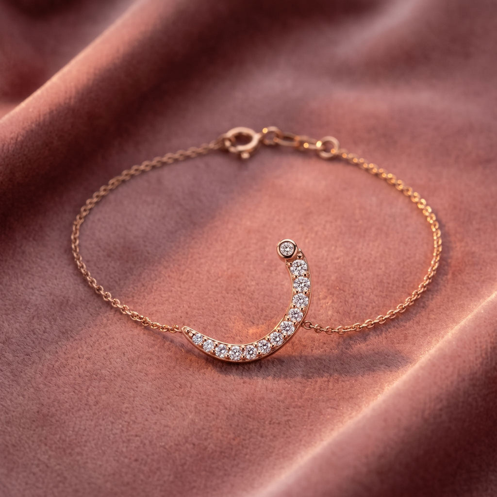 18K Arabic Alphabet Diamond Bracelet — AI cloth, in-house