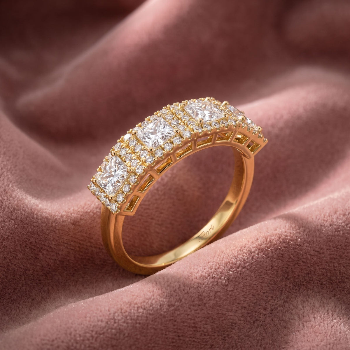 18K Bespoke Pave Diamond Ring — AI cloth, in-house