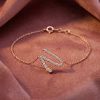 18K Alphabet Diamond Bracelet — AI cloth, in-house