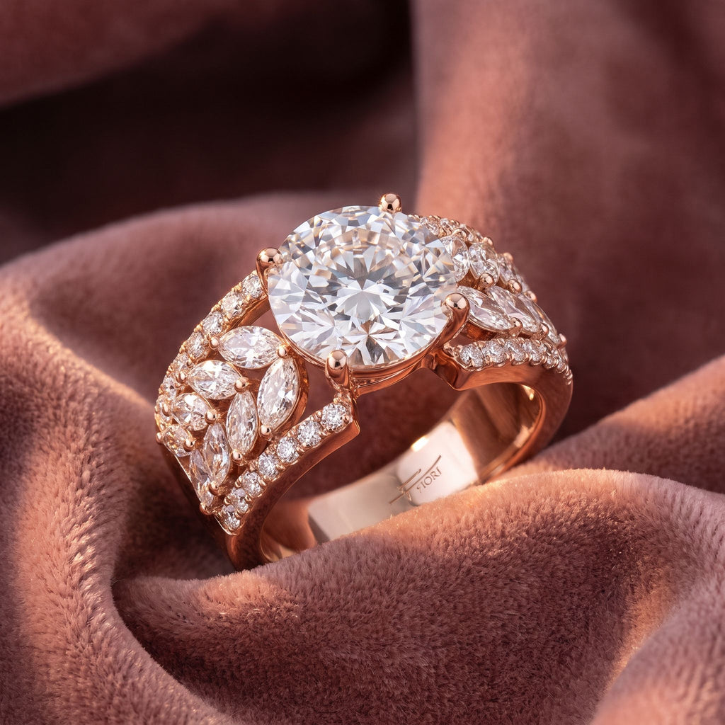 18K Solitaire Round Diamond Engagement Ring — AI cloth, in-house
