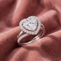 18K Halo Heart Diamond Ring — AI cloth, in-house
