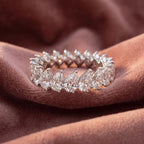 14K Pear Diamond Eternity Ring — AI cloth, in-house