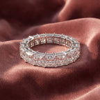 14K Full Eternity Princess Diamond Ring — AI cloth, in-house