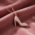 18K Stiletto Pave Diamond Pendant — AI cloth, in-house