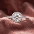 18K Halo Round Diamond Ring — AI cloth, in-house