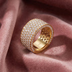 18K Bespoke Pavé Round Diamond Ring — AI cloth, in-house