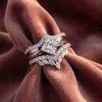 18K Bespoke Princess Diamond Ring Set — AI cloth, in-house