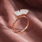 18K Emerald and Heart Diamond Engagement Ring — AI cloth, in-house