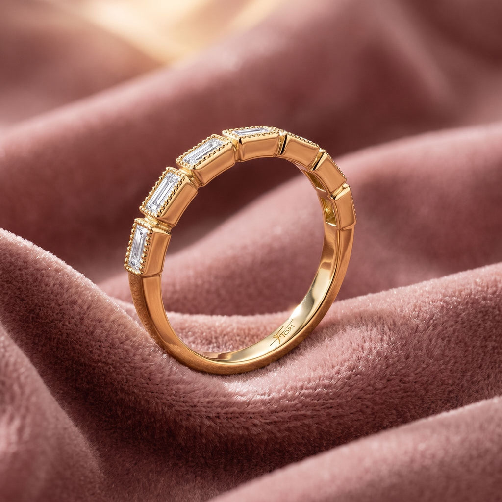 18K Baguette Eternity Diamond Ring — AI cloth, in-house