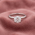 18K Round Diamond Solitaire Engagement Ring — AI cloth, in-house
