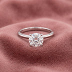 18K Round Diamond Solitaire Engagement Ring — AI cloth, in-house