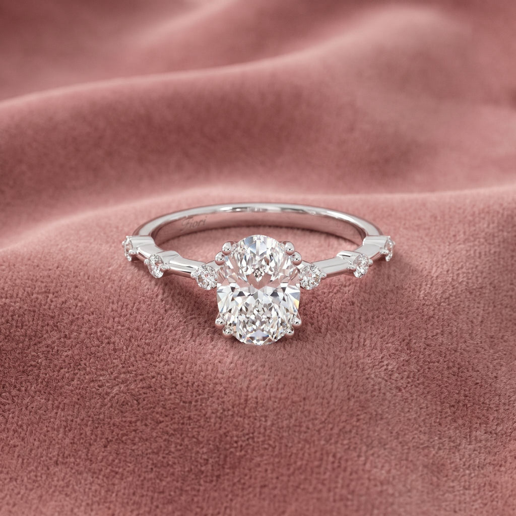 18K Bespoke Oval Diamond Engagement Ring — AI cloth, in-house