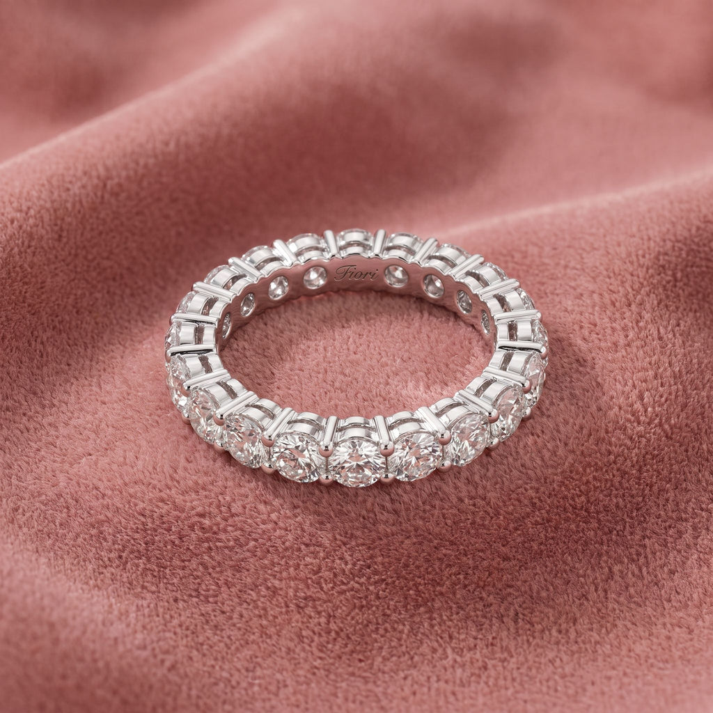 18K Full Eternity Round Diamond Ring — AI cloth, in-house