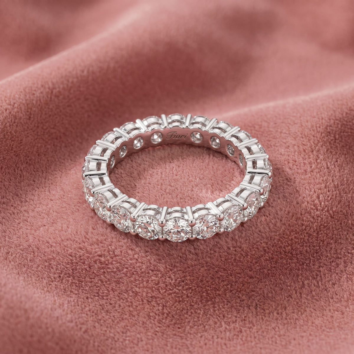 18K Full Eternity Round Diamond Ring — AI cloth, in-house