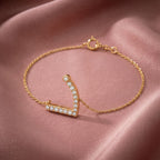 18K Arabic Alphabet Diamond Bracelet — AI cloth, in-house