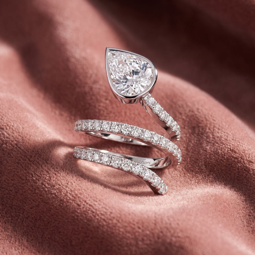 18K Bespoke Pear Diamond Wrap Ring — AI cloth, in-house