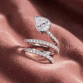 18K Bespoke Pear Diamond Wrap Ring — AI cloth, in-house