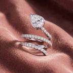 18K Bespoke Pear Diamond Wrap Ring — AI cloth, in-house