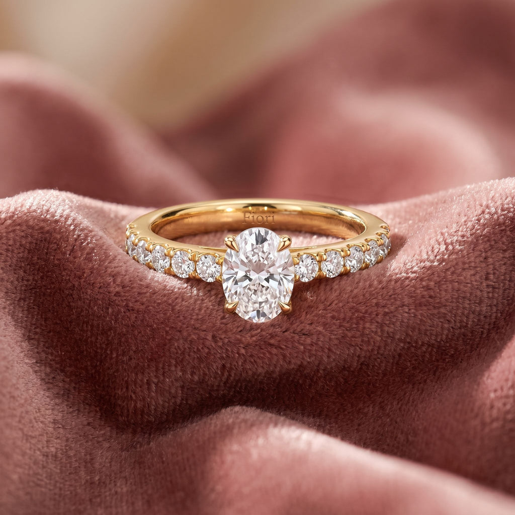 18K Solitaire Oval Diamond Engagement Ring — AI cloth, in-house