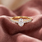18K Solitaire Oval Diamond Engagement Ring — AI cloth, in-house