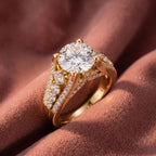 18K Shoulder Set Diamond Ring — AI cloth, in-house
