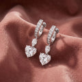 18K Heart Solitaire Diamond Drop Earrings — AI cloth, in-house
