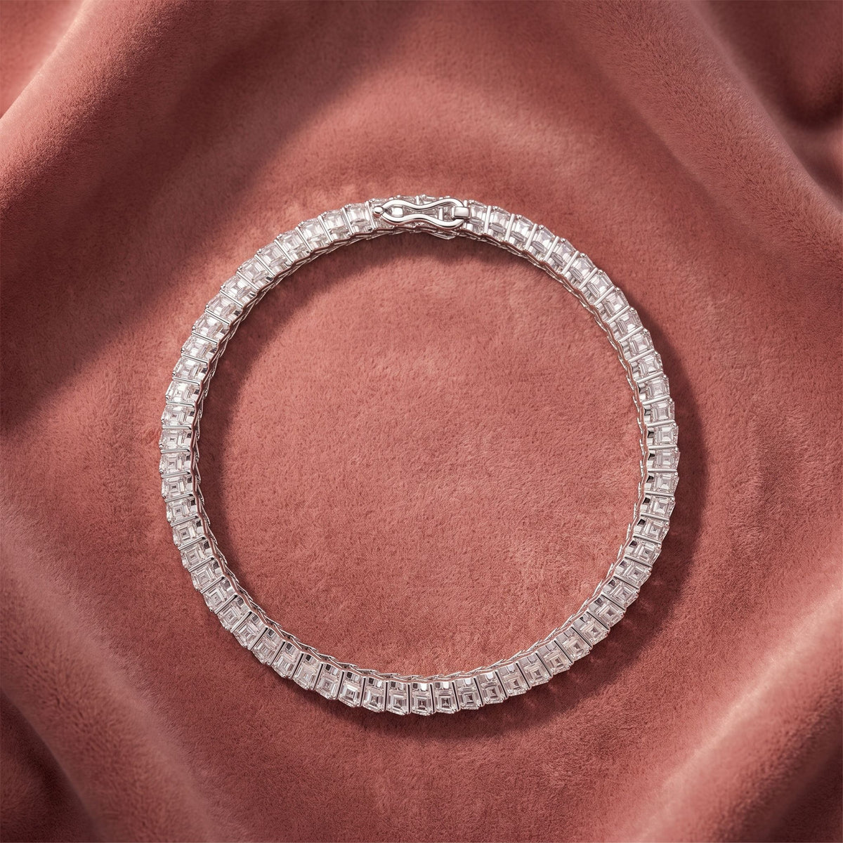 18K Bespoke Baguette Diamond Bracelet — AI cloth, in-house