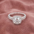 18K Shoulder Set Diamond Ring — AI cloth, in-house