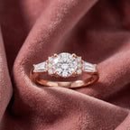 18K Bespoke Round Baguette Diamond Ring — AI cloth, in-house