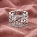 18K Leaf Eternity Diamond Ring — AI cloth, in-house
