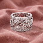 18K Leaf Eternity Diamond Ring — AI cloth, in-house
