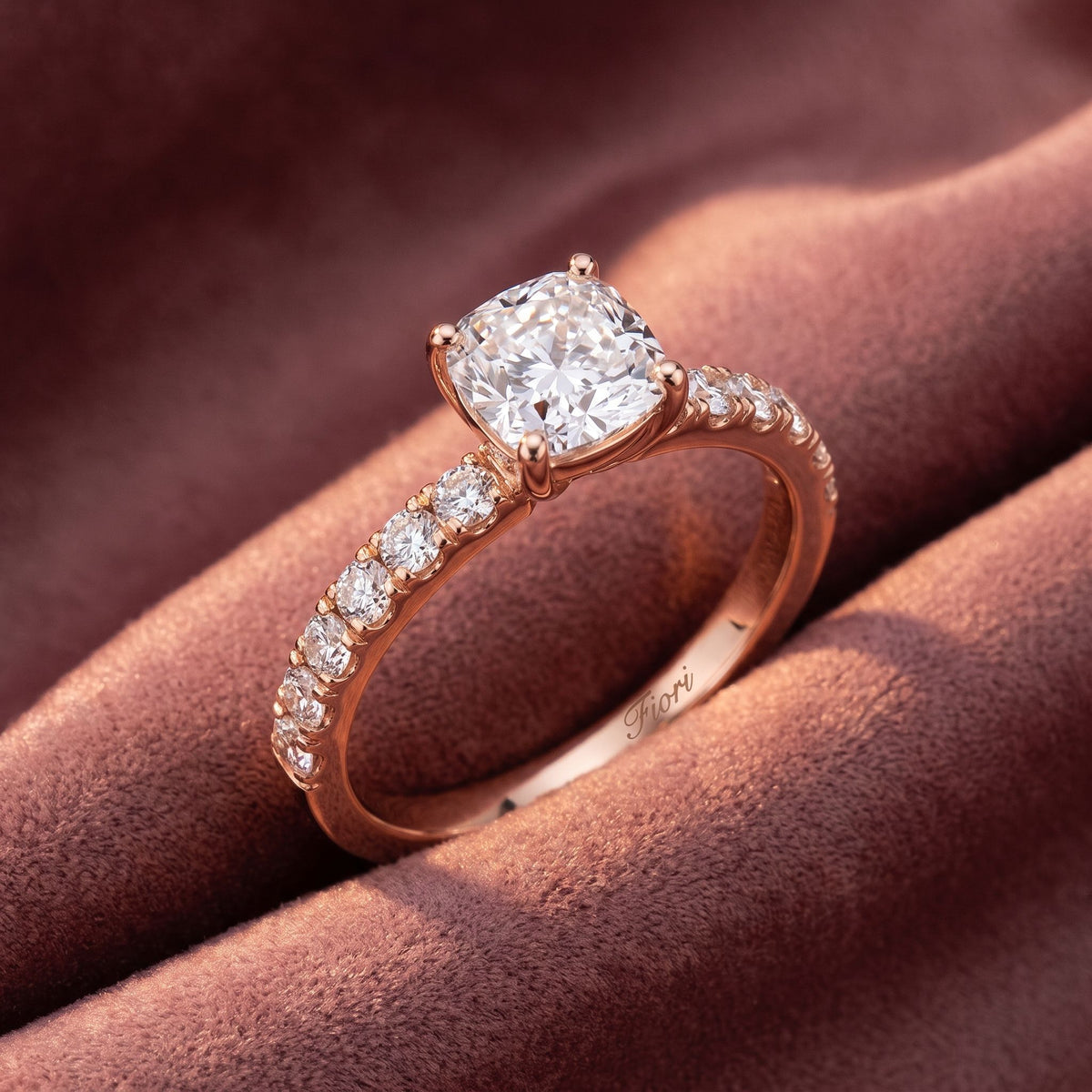18K Solitaire Round Diamond Engagement Ring — AI cloth, in-house