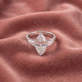 18K Trilogy Marquise Diamond Engagement Ring — AI cloth, in-house