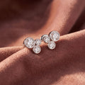 18K Bezel Round Diamond Earrings — AI cloth, in-house
