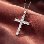 14K Cross Emerald Diamond Pendant — AI cloth, in-house